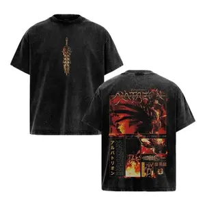 Alatreon Acid Washed Cotton T-shirt, Vintage Graphic T-shirt Washed For Fans Game Monster Hunter, T-shirt Gift For Video Game Fans, Design Top Cotton Streetwear T-shirt Clothes Menswear Womenswear, T-shirt Unisex Hot 2025