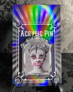 'Hush' 2.5" acrylic pin
