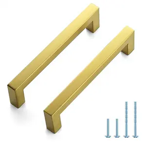 Cabinet Handles Set of 2, 5 Inch Kitchen Drawer Pulls Stainless Steel Hardware, 128mm Hole Center Good Luck Symbol