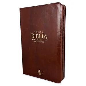 Biblia con Cierre Letra Grande 12 puntos RV1960 imit piel cafe