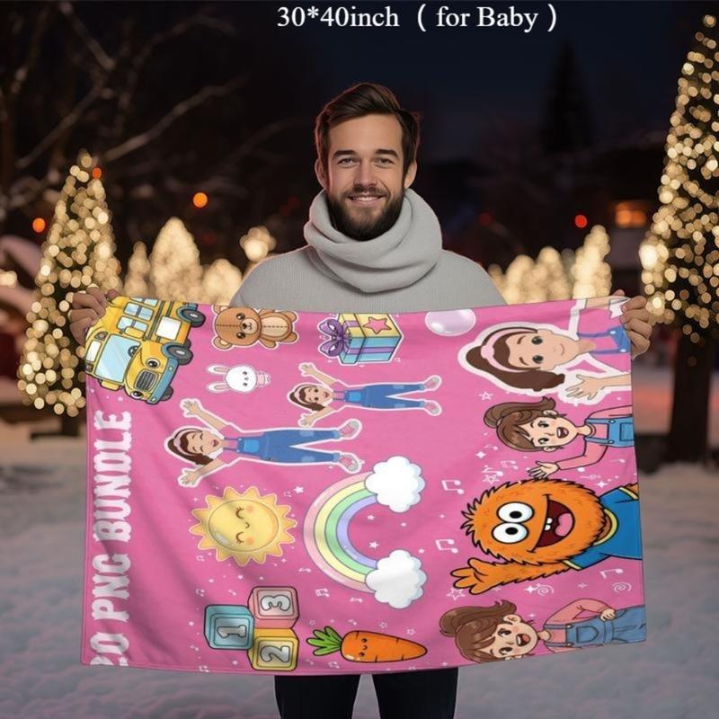 Flannel Throw Blanket - Miss Rachel, Educational Fun, Bright Colors & Preschool Learning – Soft & Warm Plush Throw for Sofa, Bed, Office, Camping – Cozy Blanket for Kids, Fans & Adults – Ideal for Home Décor, Thin Blanket Dream Workshop