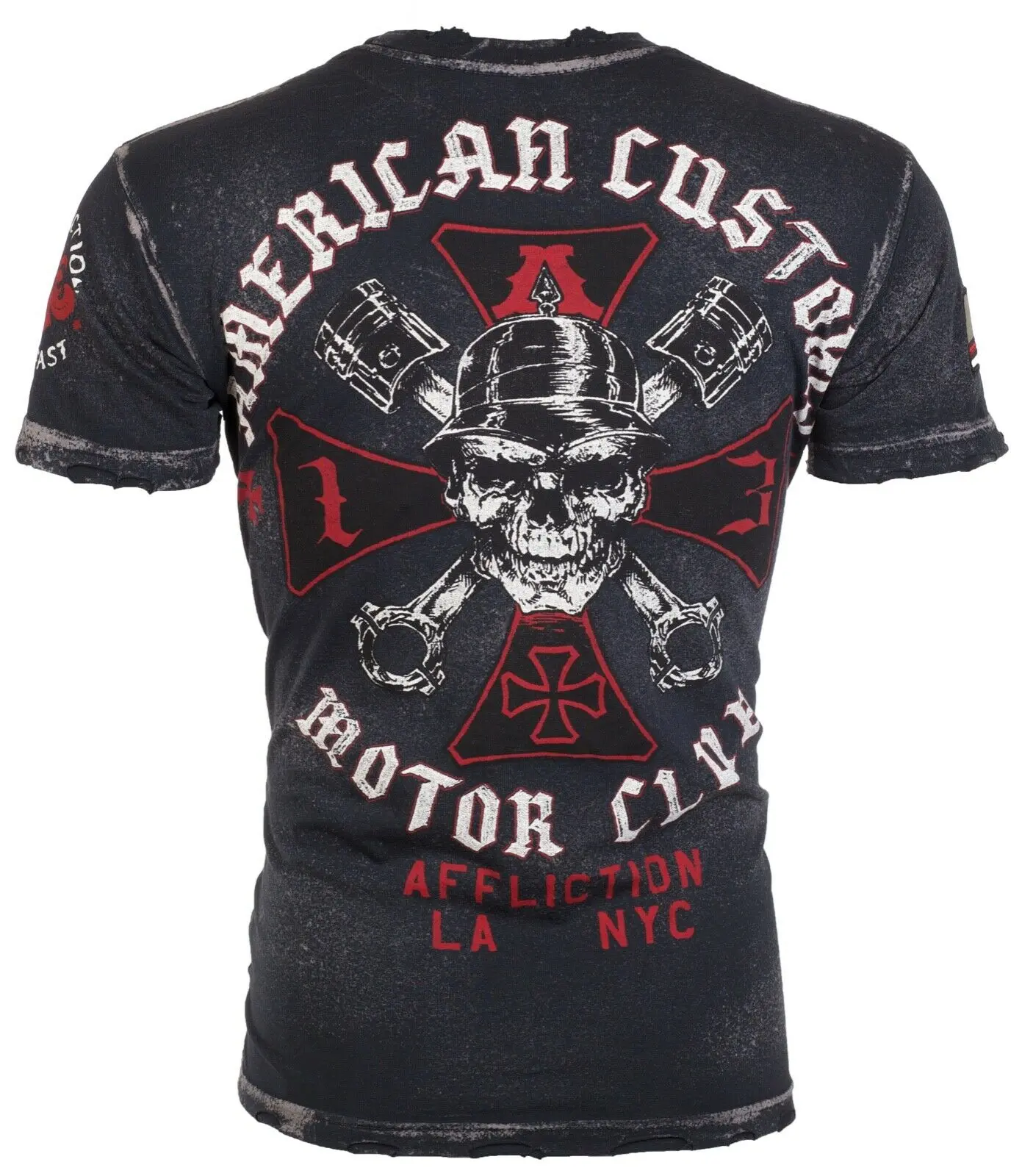 Affliction Men's Iron Skull Print Alternative Style Shortsleeve Tshirt, 100% Cotton Casual Fit Streetwear
