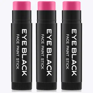 3PCS Pink Eye Black Stick, PRO Pink Face Paint Stick, Anti-Glare Under Eye Sports Grease for Baseball Softball Soccer Athletes Sports Training, Vegan Hypoallergenic Halloween Makeup Stick