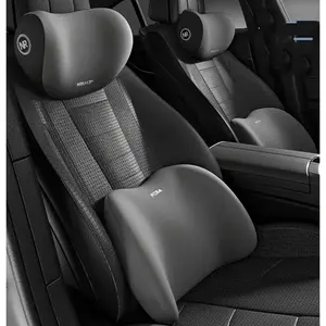 2PCS Car Neck & Lumbar Support Pillow Set Memory Foam Cushion for Driver Comfort Adjustable Straps for Cars Trucks SUVs Office Chairs Gaming Seats