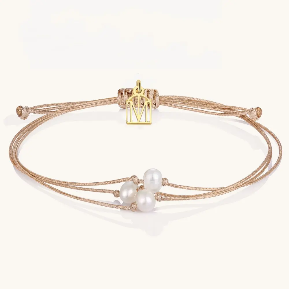 Thread of Grit Grace Gratitude - Adjustable Trendy Bracelet with Pearls