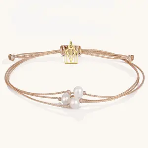 Thread of Grit Grace Gratitude - Adjustable Trendy Bracelet with Pearls