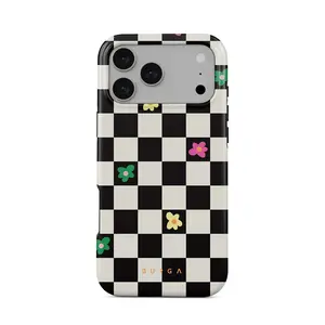 BURGA Retro Checkered Tough Phone Cases - Lunch Break Edition | for iPhone 17 16 15 14 13 12 11 Series | Checkered Phone Case | Trendy 2026 Phone Case | Shockproof Protection | Gift for Her