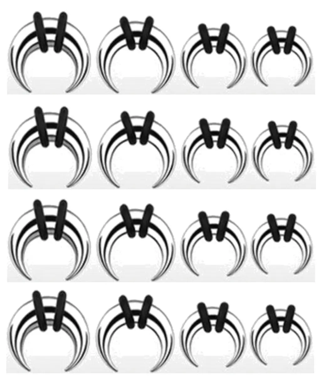 8 Pairs Steel Tapers Talons Pinchers plugs 0g 2g 4g 6g 8g 10g 14g