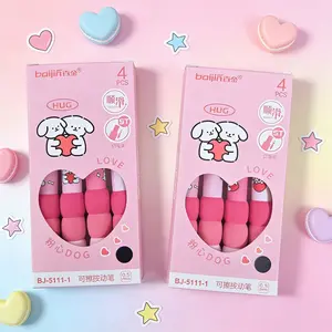 Cartoon High-Profile Erasable Pen, Gradient Sponge Grip, Neutral Ballpoint, Push Button, Blue, Ideal for Elementary Students