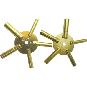 Master Key for All Ship Clock - Brass - Total 10 Prong in Two Piece Even/Odd (5025)
