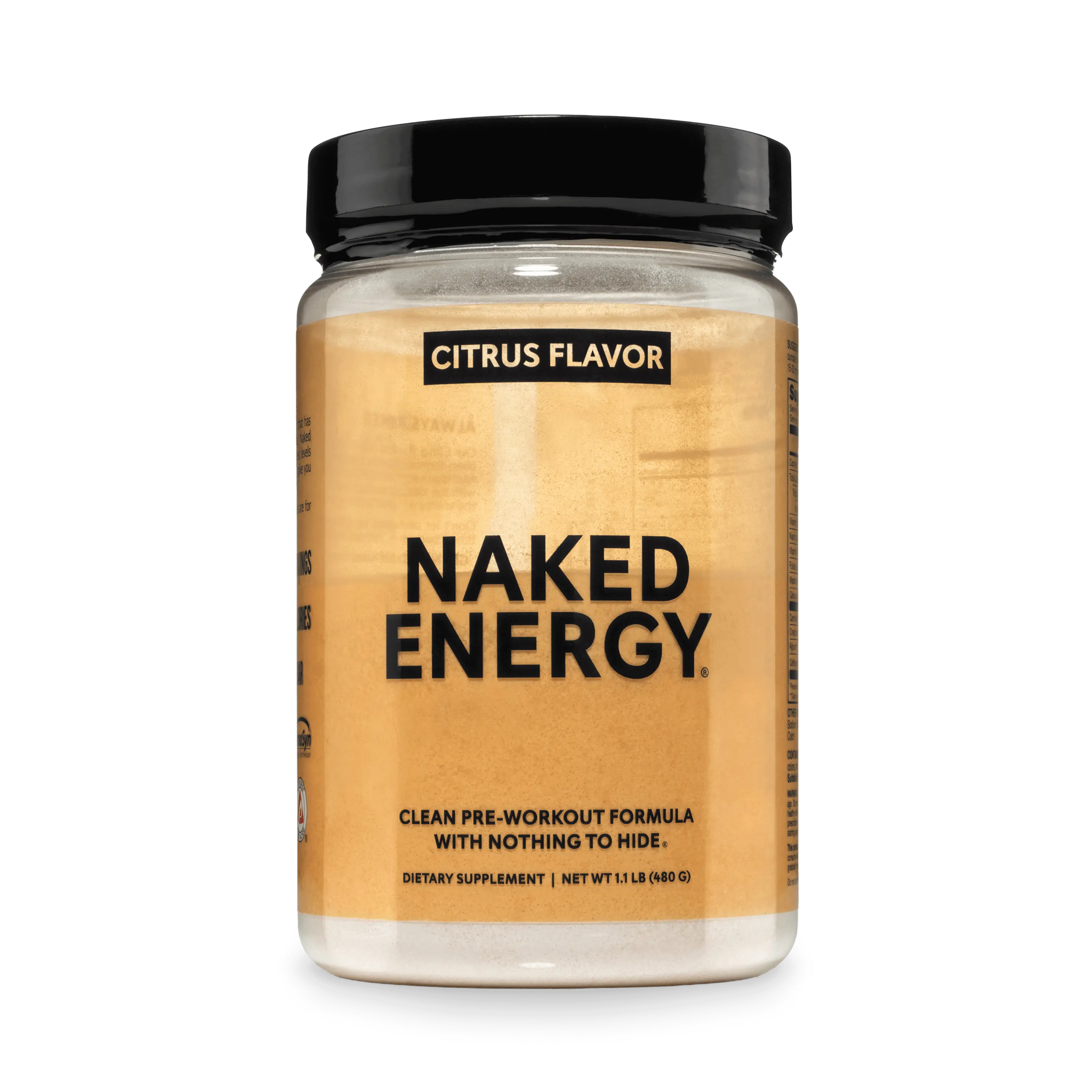 Naked Energy - Citrus Pre Workout Supplement - 30 Servings - Vegan Formula for Energy Strength & Power with Creatine, Arginine & Beta-Alanine - No Additives or Artificial Sweeteners