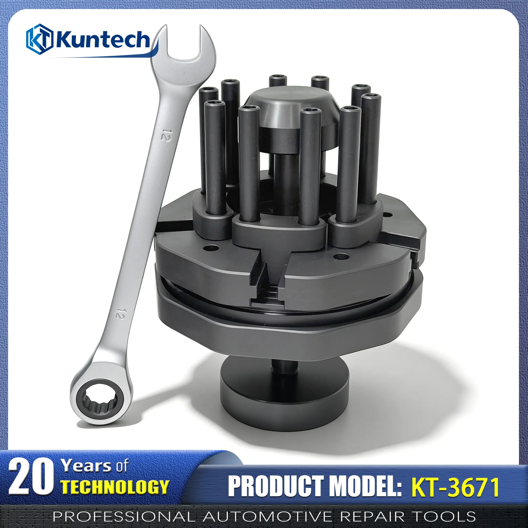 Kuntech KT-3671 Adjustable Universal Piston Ring Installer | 55-105mm Piston Ring Compression Tool for Car Truck Motorcycle Engine Rebuild