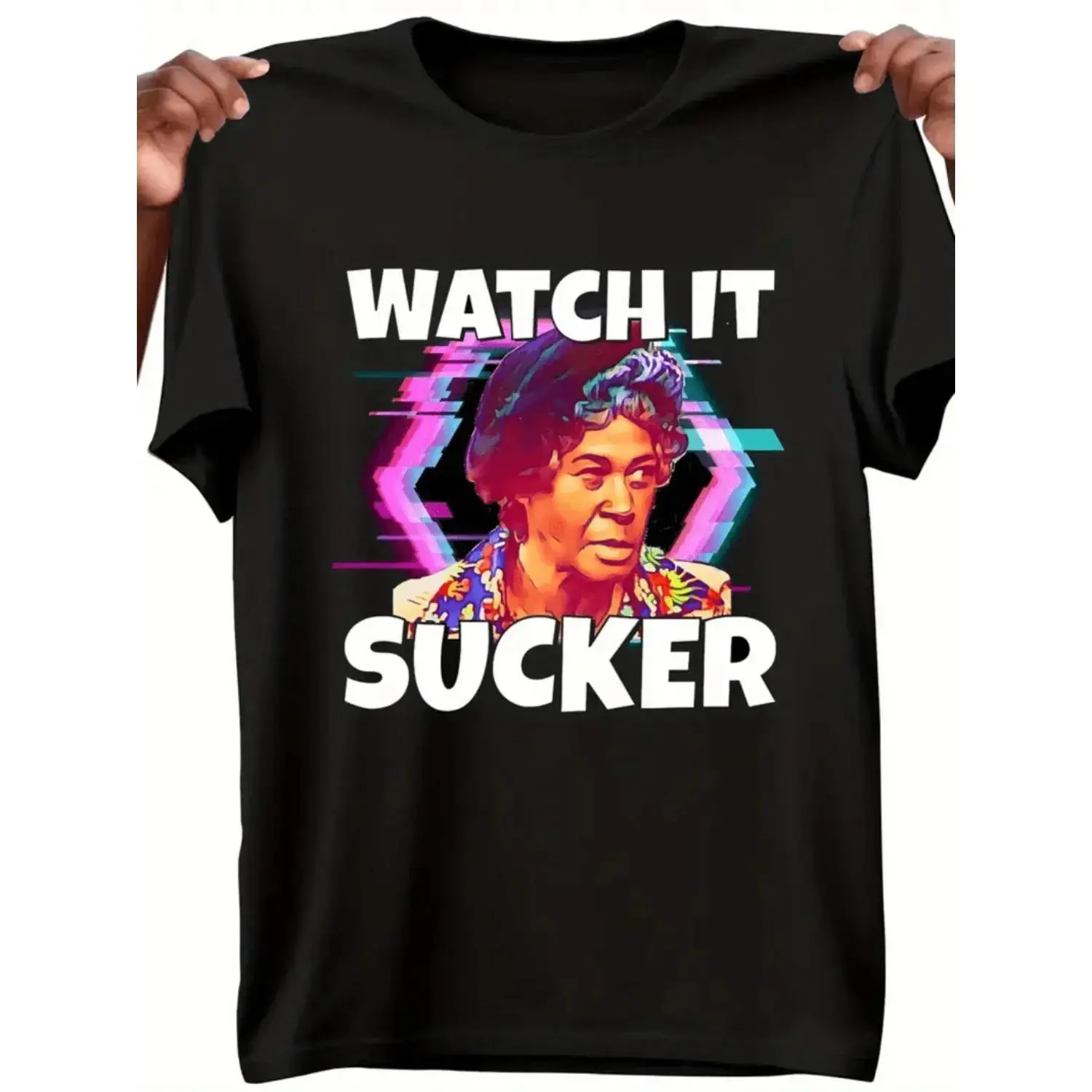 T Shirts for Women 'Watch It Sucka' Humor Graphic Tee, Casual Cotton Streetwear Top with Shortsleeve Round Neck, Graphic Tees Women, Tshirt