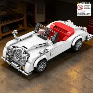 City Racing Vehicle Speed Vintage Car Building Blocks Model Set, Creative Racecar Toy, Educational Gift for Kids, Unisex Construction Kit