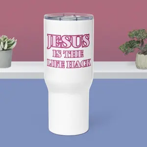 Jesus Life Hack Travel mug with a handle