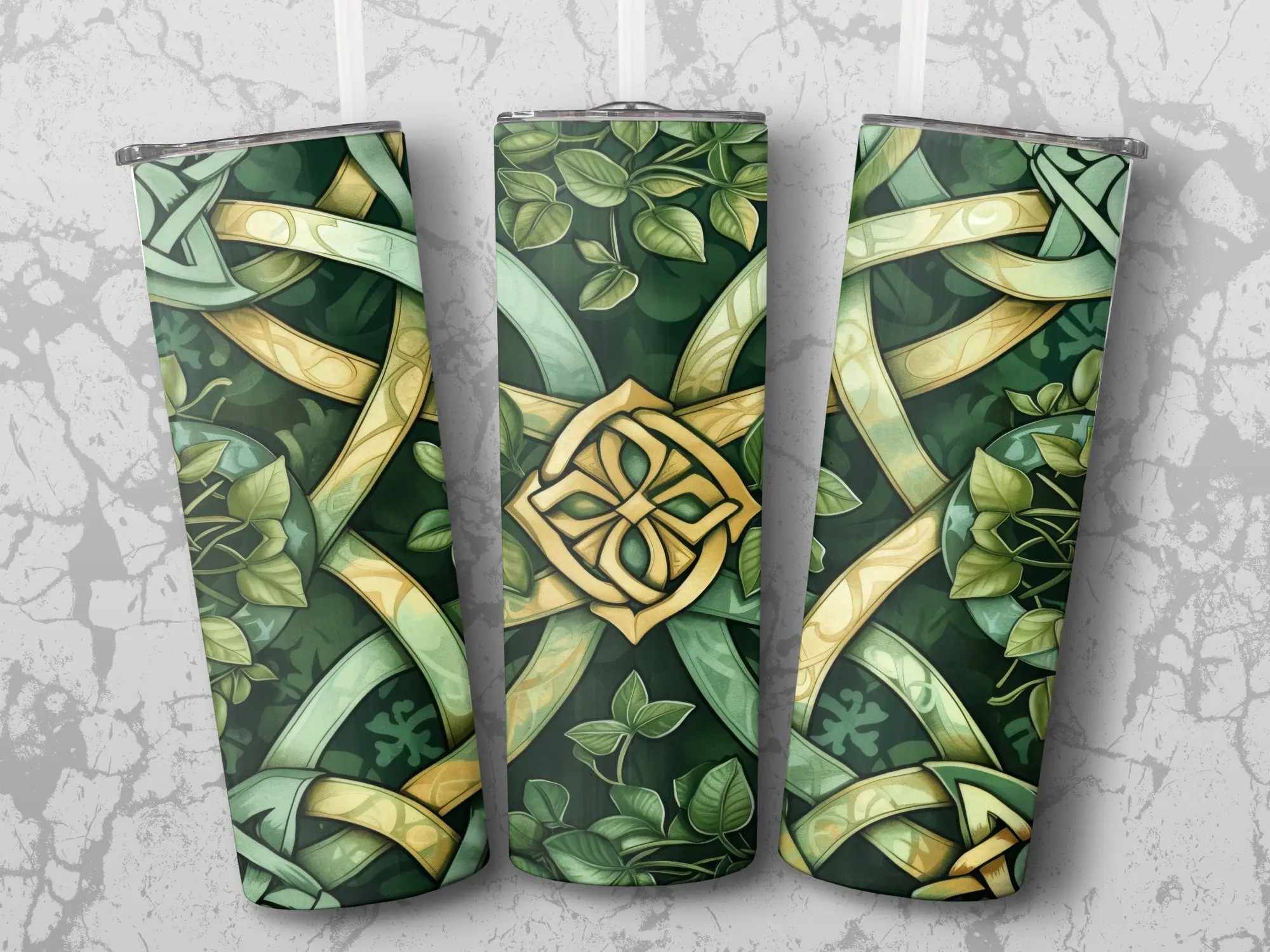 Celtic Knot tumbler, Celtic wedding knot tumbler, Irish drink tumbler, st Patrick’s day Celtic tumbler Water Bottles Portable Cup Drinkware Insulated Lid Reusable Stainless Steel Stylish Coffee Container