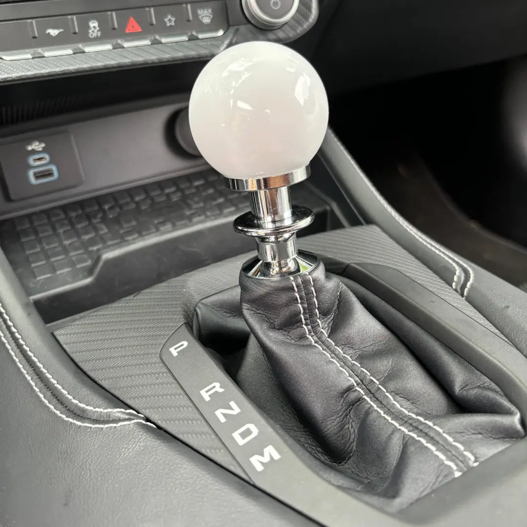 JSD Automatic Shifter Handle for 2015-2025 Mustang; White (NOT COMPATIBLE FOR GT350 & GT500)