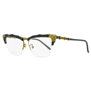 Gucci Bamboo Signature Eyeglasses GG0660O 001 Black/Antique Gold 58mm