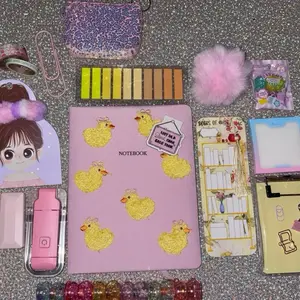 Junior Spring Journal Bundle with Pink Notebook, and Pink Pom-Pom Accessory