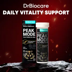 DrBioCare PEAK MODE – Men’s Vitality, Energy, Strength & Endurance Effervescent Tablets | Tongkat Ali, Shilajit, Maca & L-Arginine for Focus & Overall Wellness | Fast-Absorbing Formula