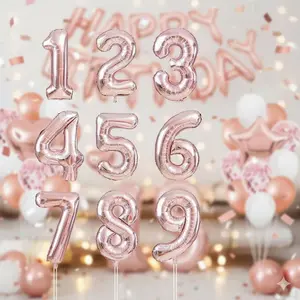Elegant Rose Gold Balloon Arch Kit | Premium Metallic Number Balloons for Wedding Anniversaries & Party Backdrops | Durable Photo Booth Decor for Celebrations and Events