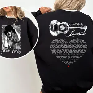 Stevie Nicks Landslide Hoodie Sweatshirt T-Shirt Vintage Music Lyric Graphic Pullover Retro Fleetwood Mac Rock Band Merch Apparel Cotton Classic Unisex Fit