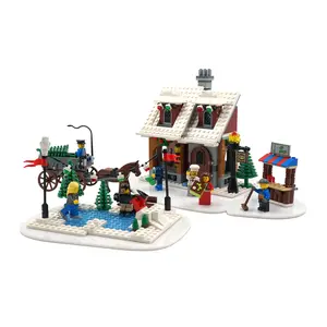 White Acrylic Display Base Compatible with LEGO® 10216 Winter Village Bakery - Set Not Included