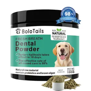 Bolotails Dental Powder -  Vet-Approved Formula for Effortless Dog Teeth Care. Just 1 Scoop Daily - No Brushing Needed! Natural Enzymes + Postbiotics |See Tartar Reduction & Fresher Breath in 18 Days.