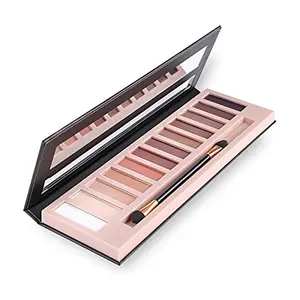12 Colors Makeup Nude Colors Eyeshadow Palette Natural Nude Matte Shimmer Glitter Pigment Eye Shadow Pallete Set Waterproof Smokey Professional Beauty Makeup Kit (Color A Matte)