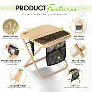 Top Best Gift Choices，Portable Outdoor Folding Chair with Shoulder, Strap Ultra Light 1.5 lbs, Max Load , Two Side Pockets Velcro Storage for Camping Hiking Fishing BBQ Parties,Gift for Her/Him