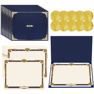 75 Pcs Certificate Kit 25 Gold foil Certificate Holders 25 Certificate Paper 25 Certificate Seals Stickers for Graduation Diploma Award Accomplishment