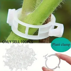 100pcs Plastic Plant Clips Supports, Reusable Protection Grafting Fixing for Plant Vegetable, Climbing Plants Outdoor, Ideal for Indoor & Outdoor Gardening