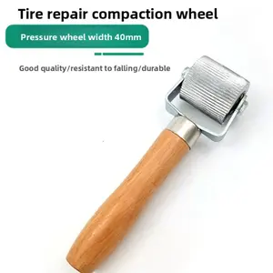 Wooden Handle Tire Patch Roller Professional Auto Repair Tool Rolling Wheel for Car Tire Maintenance