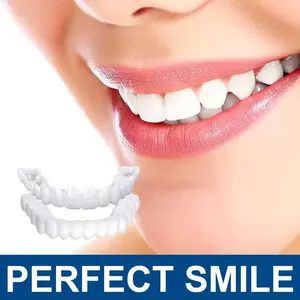 Snap On Instant Teeth Veneers, Temporary False Teeth Covers for Men Women, Natural Whitening Smile Veneers for Missing Cracked Tooth