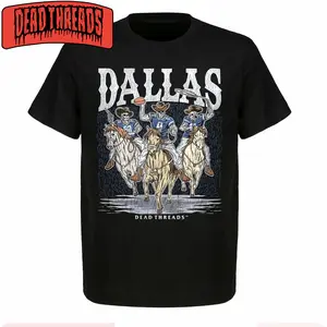 Dallas Football "The Deadman" Cowboys Christmas Gift For Fans Graphic Design Vintage 90s Size S-5XL Shirt Gildan 5000 Heavy Cotton