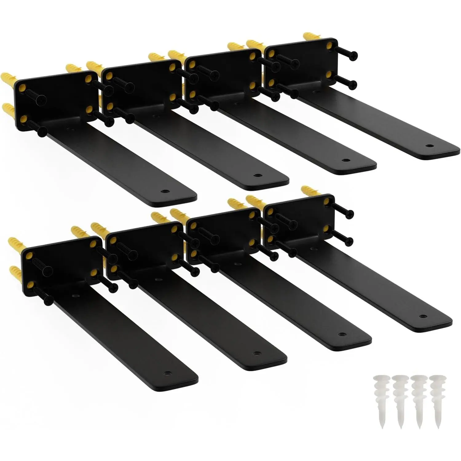 10 Inch Shelf Brackets, 8 Pack Floating Shelf Bracket, 1/5" Thick Carbon Steel  Shelf Brackets, Rustic Industrial Brackets for Wall Decor