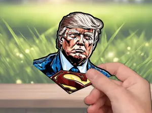 Trump Superman Vinyl Decal Sticker - Original Design with Trump Logo, Suitable for Various Decorative Uses