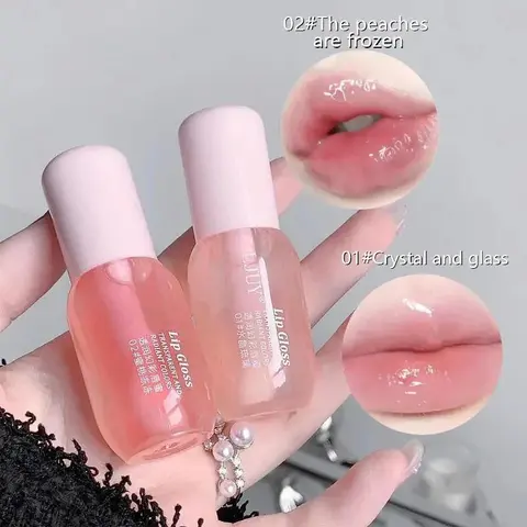 Women's Glossing Lip Balm 2-Pack Gift Set - Hydrating Glaze Stick, Plumping Oil, Stain, Skincare, Fall Holiday Gift for Fashion Accessory Enthusiasts