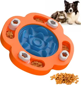 Slow Feeder Bowl and Feeder Puzzle Toy for Dogs and Cats, 2 in 1 slow feeder and Hide Food.