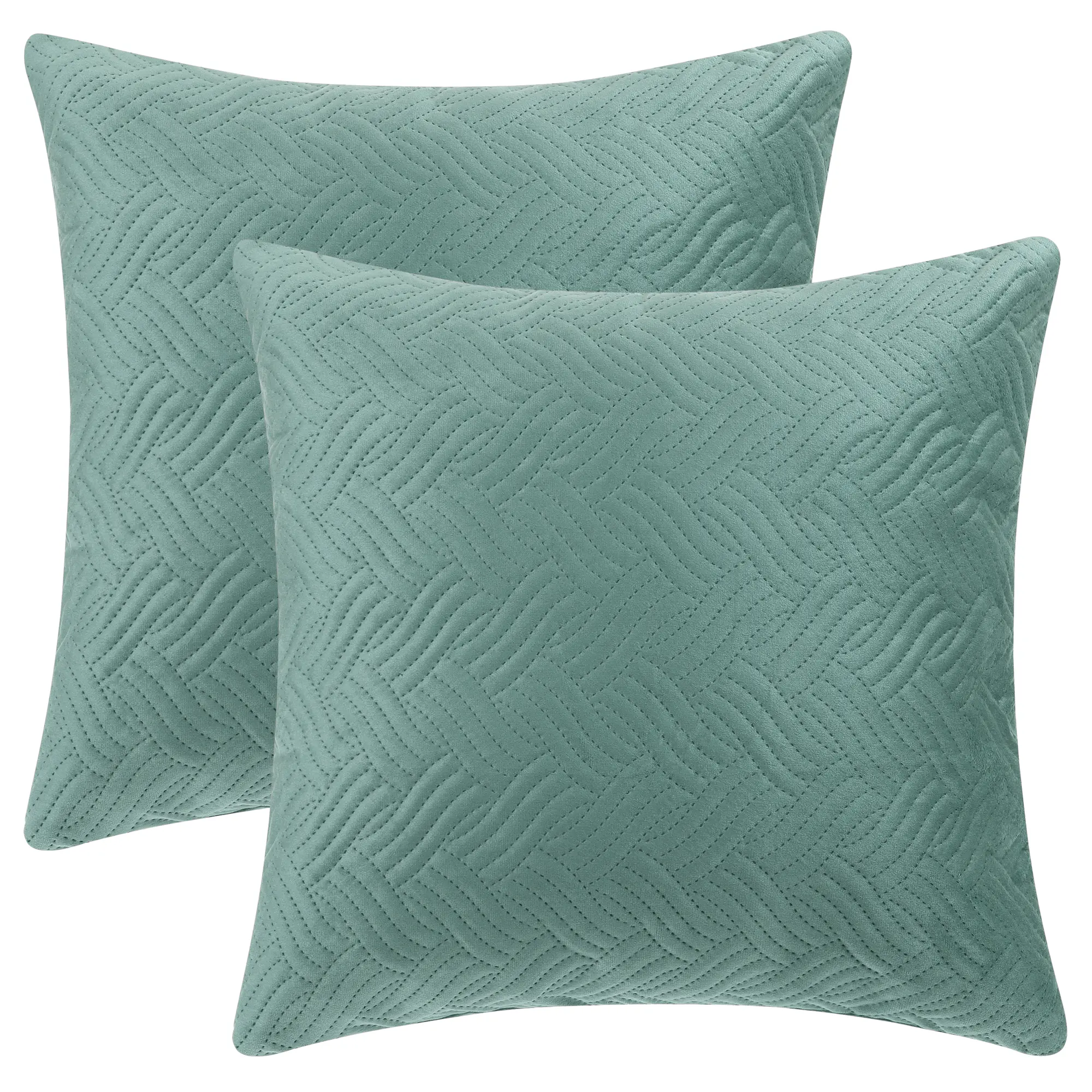 REGALWOVEN Velvet Knitted Throw Pillow Covers, Pack of 2 Spring Decorative Pillow Cases Square Soft Cushion Covers for Bed Sofa Bedroom Living Room Home Decor 18 x 18 Inch