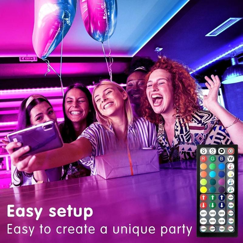 Led Lights for Bedroom 100ft (2 Rolls of 50ft) Music Sync Color Changing Strip Lights with Remote and App Control RGB Strip, for Room Home Party Decoration