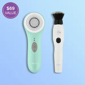 Petite Beauty Bundle - includes NOVA sonic cleansing brush and ECHO sonic makeup brush by Spa Sciences