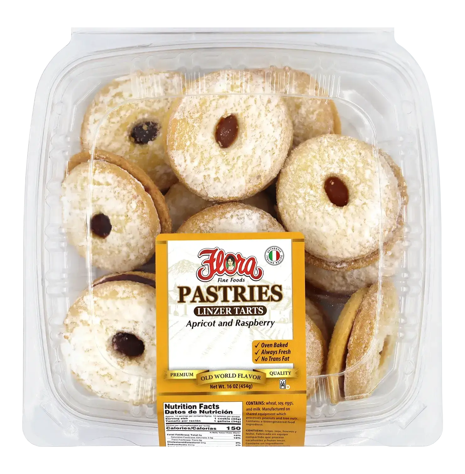 Linzer Tarts - Apricot and Raspberry - 16 oz