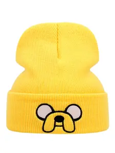 2025 Creative Cartoon New Knitted Hat with Dog Head Embroidery Personalized Street Dance Street Dance Fashion Hip Hop Hat Autumn and Winter Outdoor Sports Windproof Warm Hat Leisure Decorative Hat Daily Life Commuting Bean Hat Unisex Borderless Hat