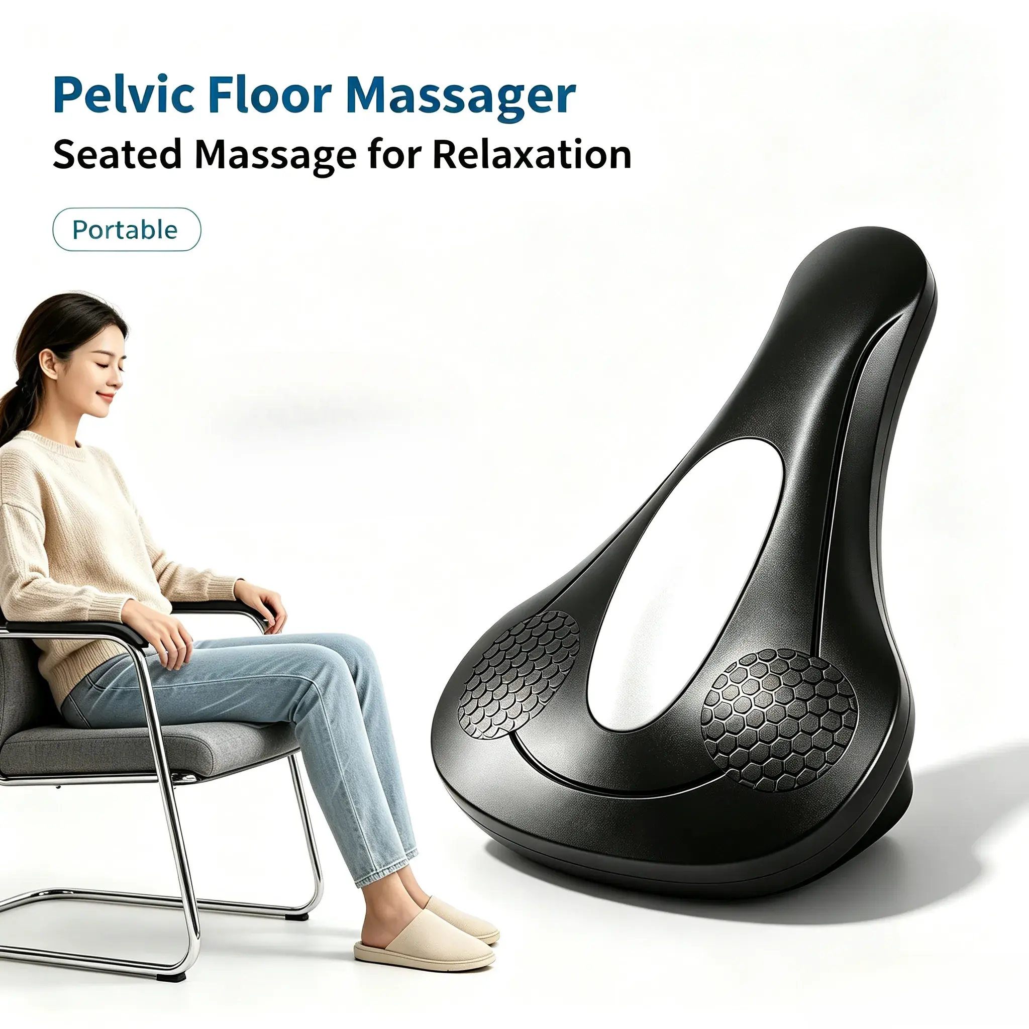 Home Use Pelvic Floor Rehabilitation Trainer Hip & Pelvic Muscle Massager Vibrating Pelvic Floor Trainer Wireless Remote Control Vibration Massager Electric Pelvic Floor Muscle Trainer, Universal Fitness Device for Men and Women