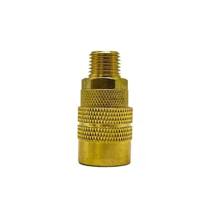 1/4" Npt Male Quick Connect Coupler Air Tool Fittings, Industrial M-Style Coupler W/ Brass - Pack Of 10