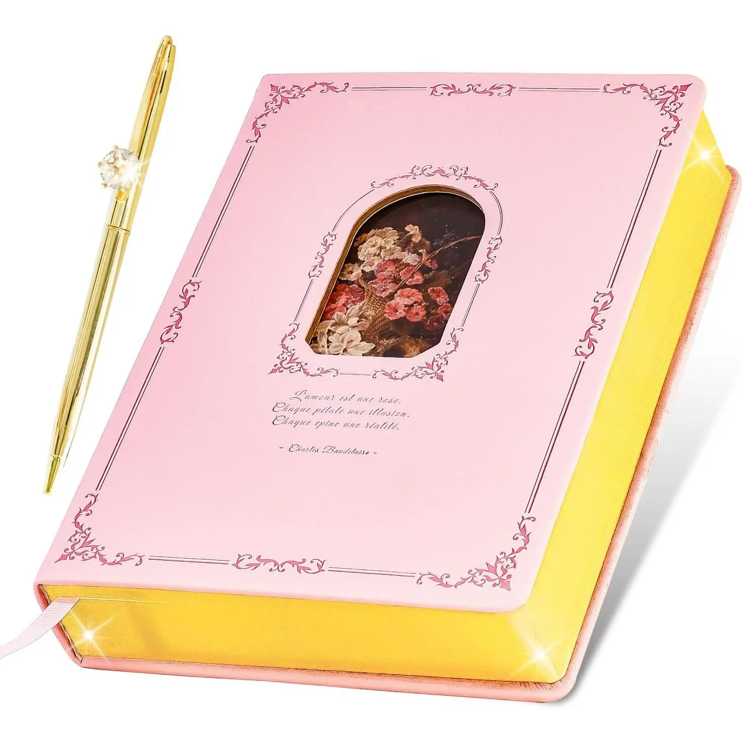 Thick Journal for Women & Girls, 360 Pages A5 Writing Journaling Notebook with Paintings, Women Journal for Writing,  Journal with  Box & Pen for Girls  Ideas (Candy )