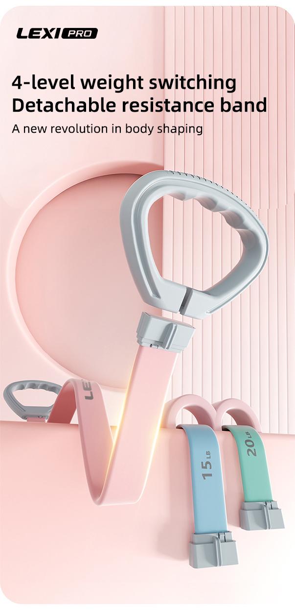 LEXI Resistance Bands Figure 8 Exercise Bands for Women Silicone Material Expander Band for Arms Chest Home Gym Yoga Equipment Quick Workout for Muscle Toning Physical Therapy Stretching Gear - Fitness Accessories