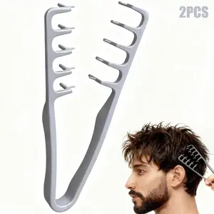 2-Piece Abs Volumizing Hair Comb, Unisex Hair Parting Cover, Bangs Styling Brush, High Forehead Tool, Volumizer Brush, Hair Styling Combs, Perfect for Men and Women