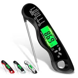 Meat Thermometer Digital，IP67 Waterproof Cooking Thermometer with Backlight, Calibration & Hold Function，Food Thermometer for Cooking,Outdoor Grilling